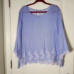 327- Blue striped blouse